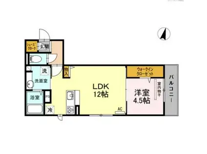 D-ROOM別府駅前(1LDK/3階)の間取り写真
