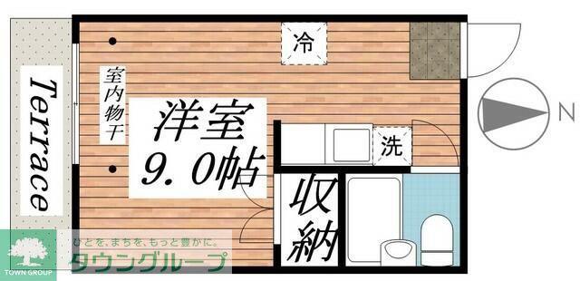メゾンドパイン(ワンルーム/1階)の間取り写真