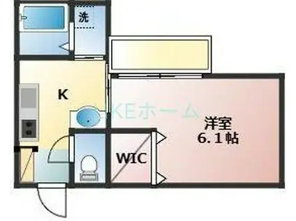パルテノンF(1K/3階)の間取り写真