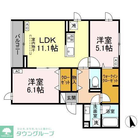 グラナーデ江戸川B(2LDK/3階)の間取り写真