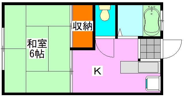 マルトミNO.3(1K/2階)の間取り写真