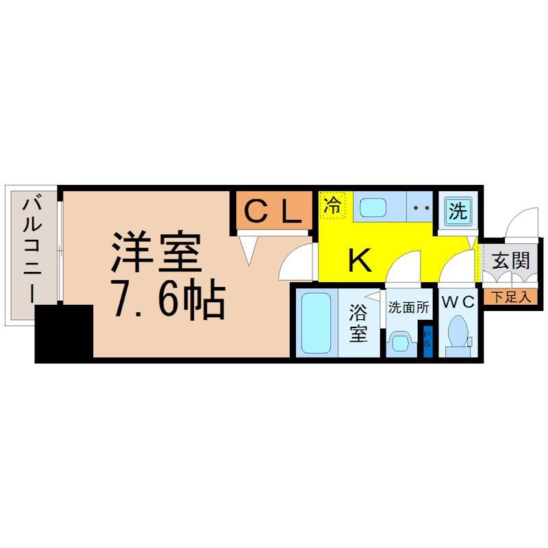 プレサンス千種アイル(1K/5階)の間取り写真