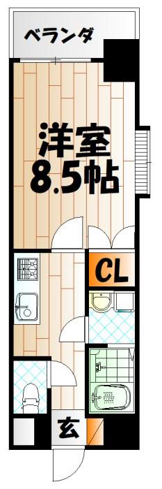 リファレンス門司駅前(1K/8階)の間取り写真