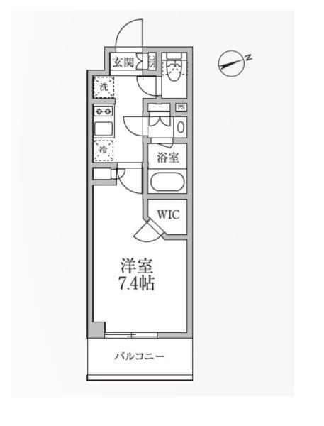 レジディア新御徒町II(1K/4階)の間取り写真