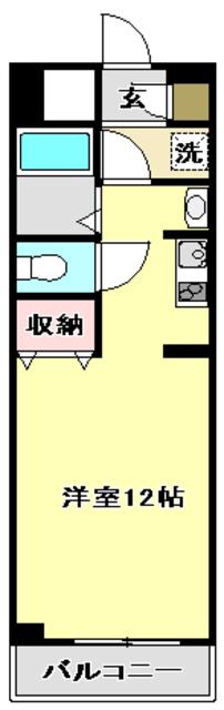 フィットハイム青柳(ワンルーム/1階)の間取り写真