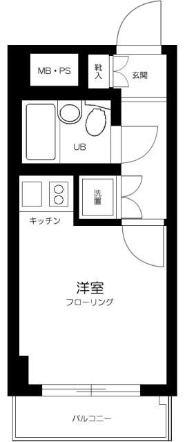 ライオンズマンション明石町(ワンルーム/8階)の間取り写真