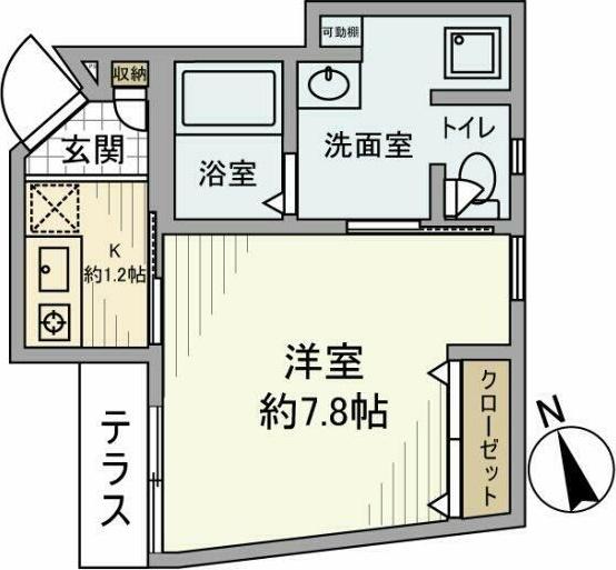 松原戸建(1K/1階)の間取り写真