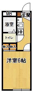 レオパレスFUN CLUB(1K/1階)の間取り写真