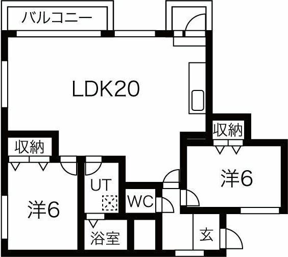 菊坂マンション(2LDK/2階)の間取り写真