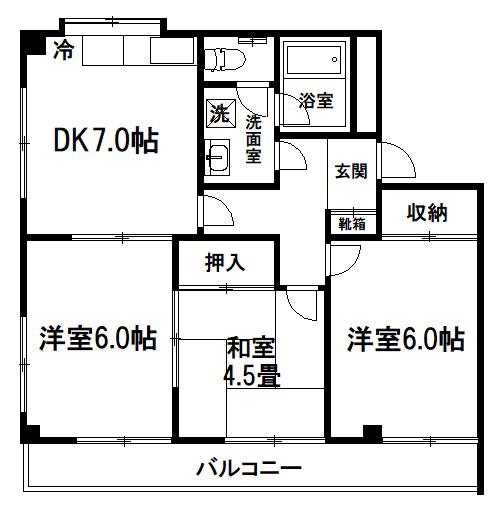 加藤マンション(3DK/2階)の間取り写真