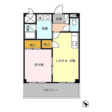 パステルサンライズ(1LDK/2階)の間取り写真