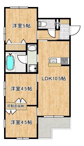 グラン シェル(3LDK/1階)の間取り写真