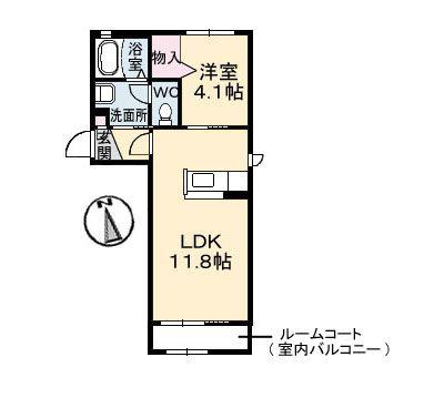コンソラーレ弐番館(1LDK/1階)の間取り写真