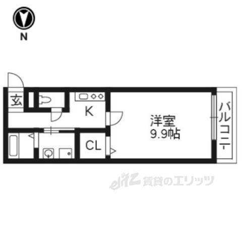 ブランドールO&T(1K/1階)の間取り写真