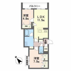 SIESTA(2LDK/3階)の間取り写真