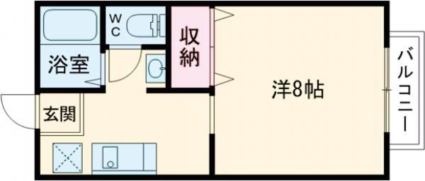 シルクハイツ(1K/1階)の間取り写真