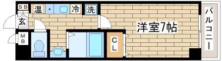 フルール須磨(1K/1階)の間取り写真