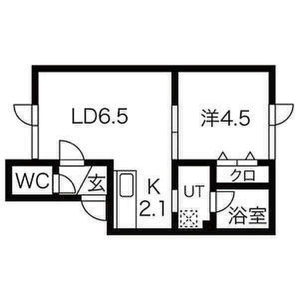 ヴィラージュ空港通(1LDK/3階)の間取り写真