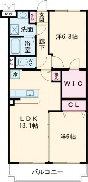 タンドレス(2LDK/3階)の間取り写真