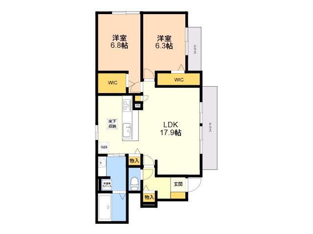 D-ROOM植村(2LDK/1階)の間取り写真
