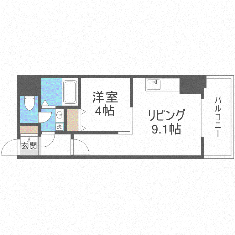 コートロティS15(1LDK/2階)の間取り写真