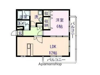 TPCマンションII(1LDK/1階)の間取り写真