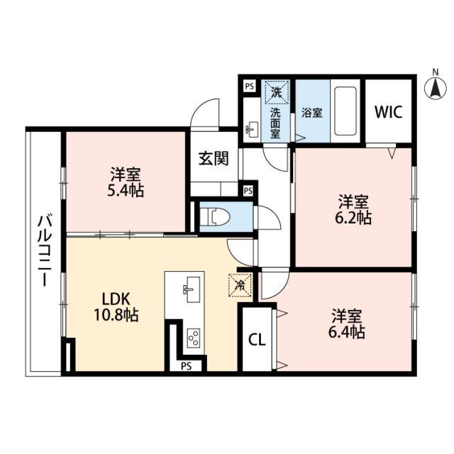 コンフォール(3LDK/2階)の間取り写真