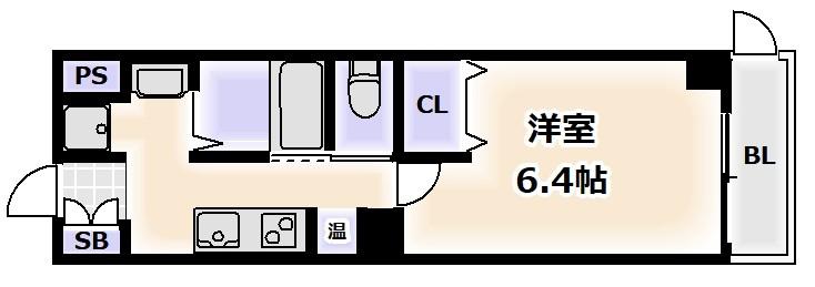 みおつくし粉浜(1K/4階)の間取り写真