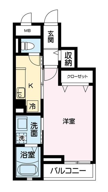 レジェンドV(1K/3階)の間取り写真