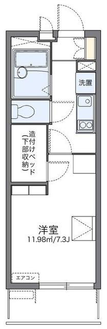 レオパレスグランデール北町(1K/3階)の間取り写真