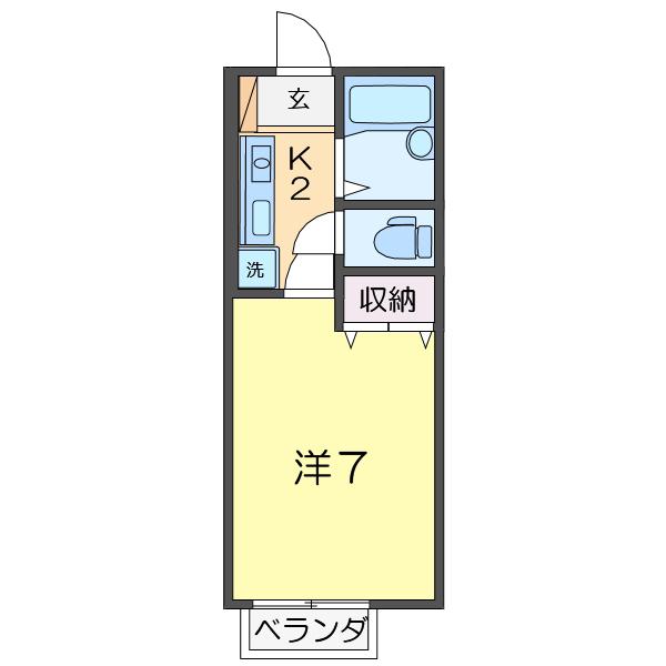 ブリックハウスOZAWA(1K/1階)の間取り写真