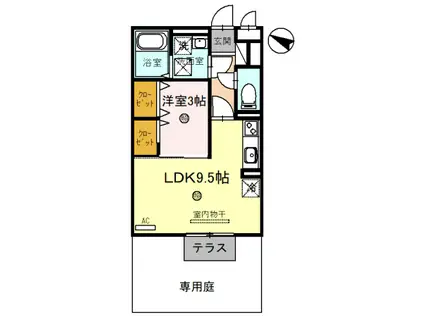 イースト NONAMI拾番館(1LDK/1階)の間取り写真