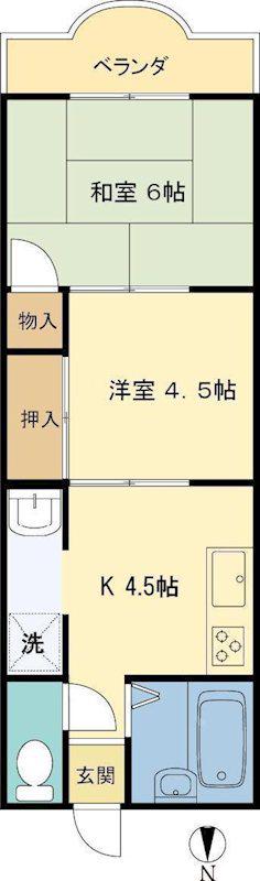 メゾン中央林間III(2K/3階)の間取り写真