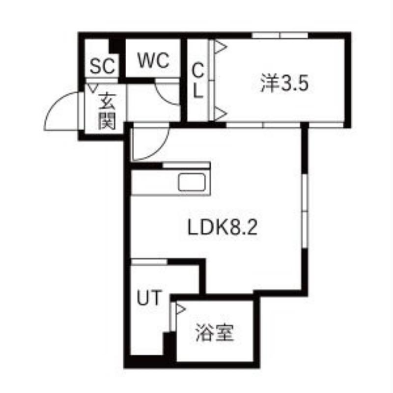 サクランシェ宮の沢(1LDK/3階)の間取り写真