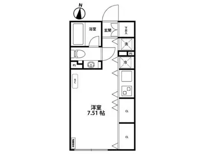 GC目白(ワンルーム/3階)の間取り写真