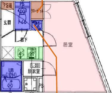 COLORE目黒本町(1K/2階)の間取り写真