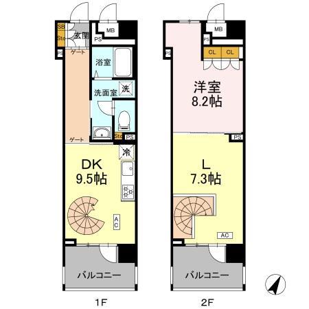リーラ横浜川和町(1LDK/1階)の間取り写真
