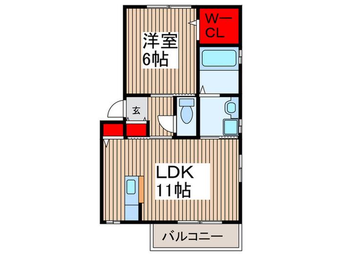 グローリエ(1LDK/1階)の間取り写真