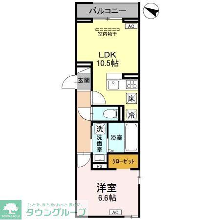 八潮南部西62街区PJ A(1LDK/1階)の間取り写真