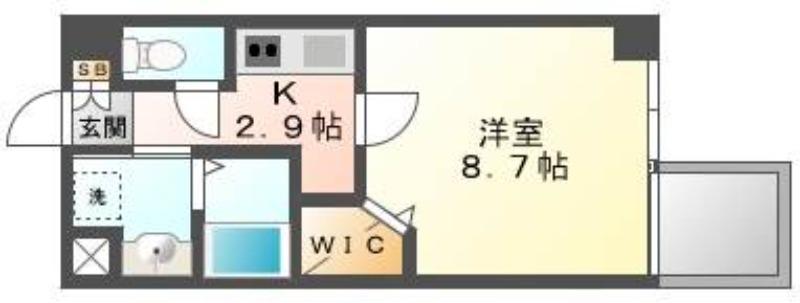 グラビスコート広島駅前通(1K/14階)の間取り写真