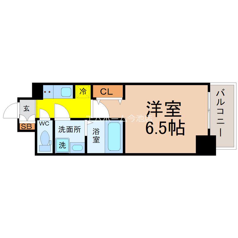 S-RESIDENCE今池ARCANA(1K/4階)の間取り写真
