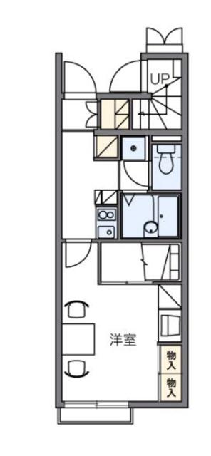 レオパレスクレスト御影(1K/1階)の間取り写真