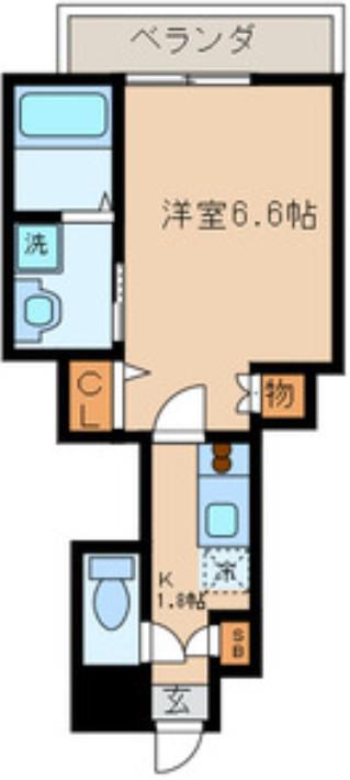 ヴィラージュK(1K/1階)の間取り写真