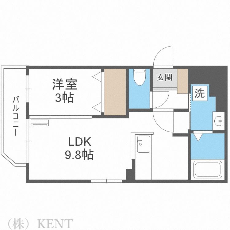 マルシェ八軒(1LDK/4階)の間取り写真
