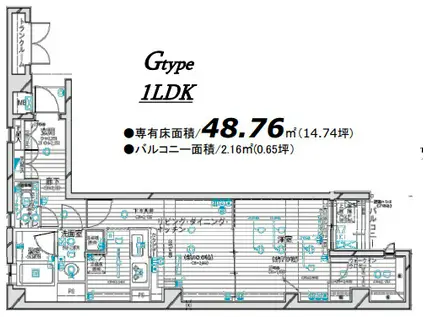 DUO SCALA徳丸(1LDK/3階)の間取り写真