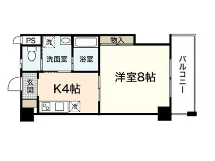 マンションそよ風(1K/2階)の間取り写真