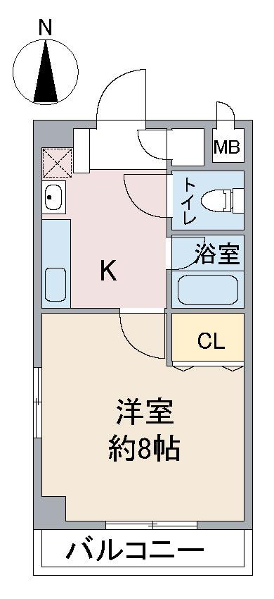 レージュ ウエスト(1K/2階)の間取り写真