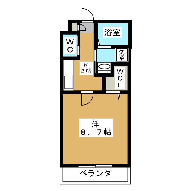 グランディール千代田(1K/2階)の間取り写真