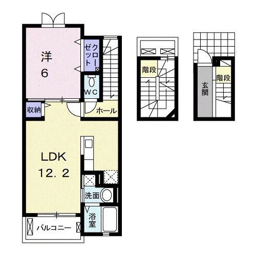 シャンゼリゼ A(1LDK/3階)の間取り写真