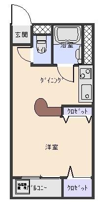 シャトウマンション(1K/2階)の間取り写真
